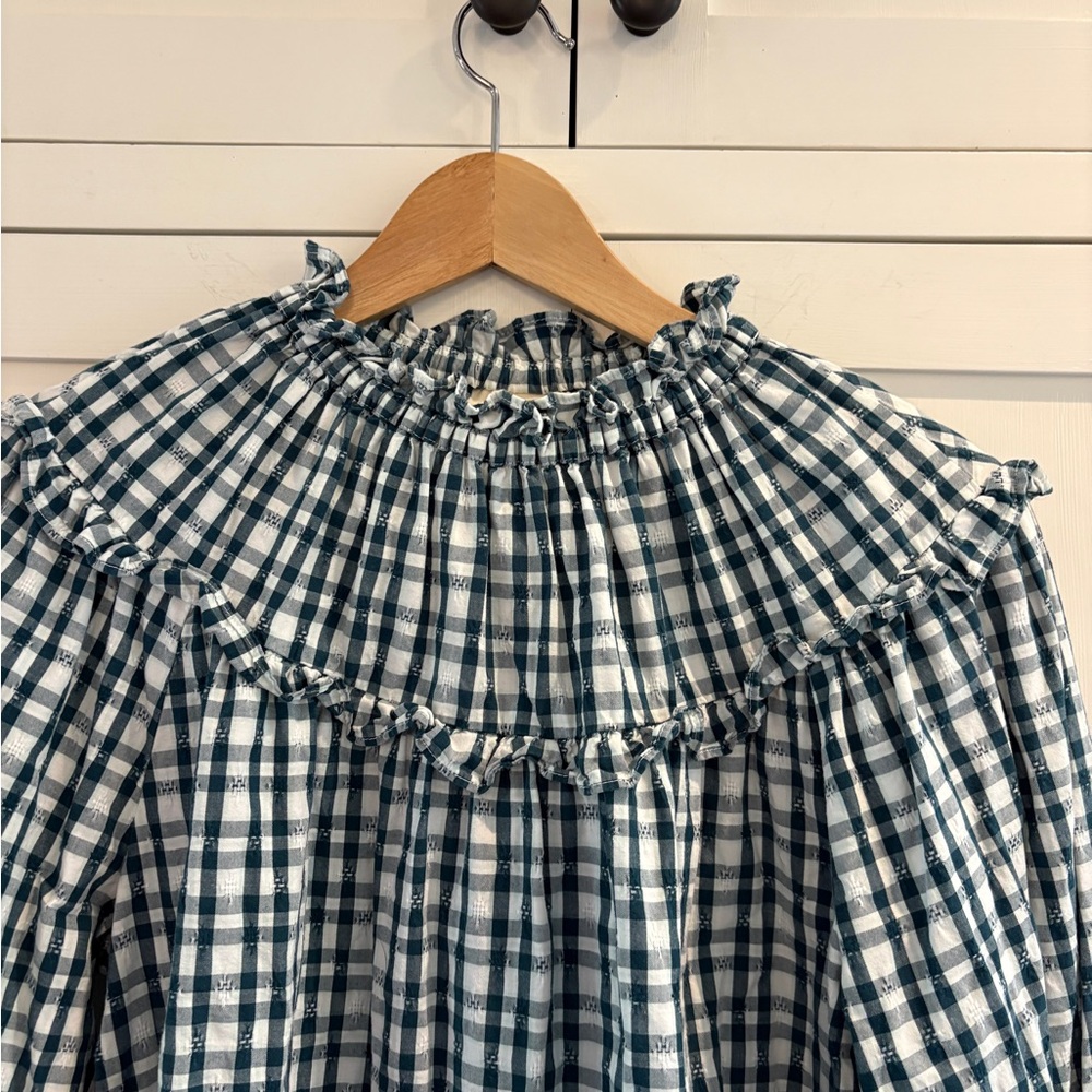 Universal Thread Green And White Pullover Blouse - image 2